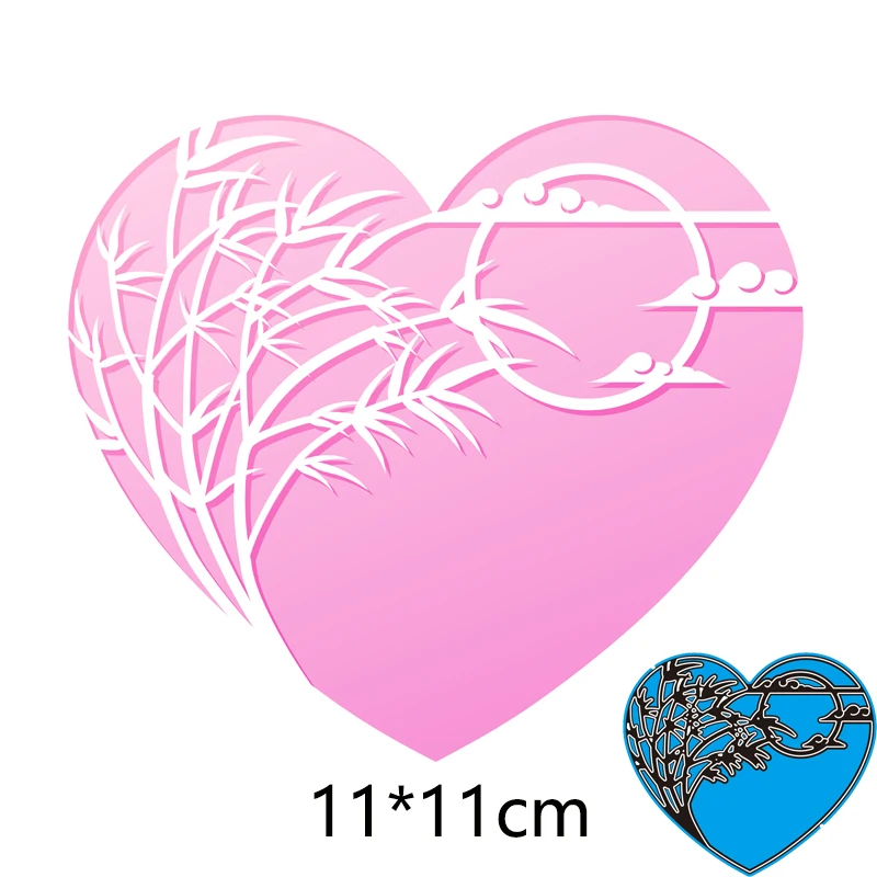 Пресс-формы сердце бамбуковый лес закат металлические стальные рамки Сделай Сам
