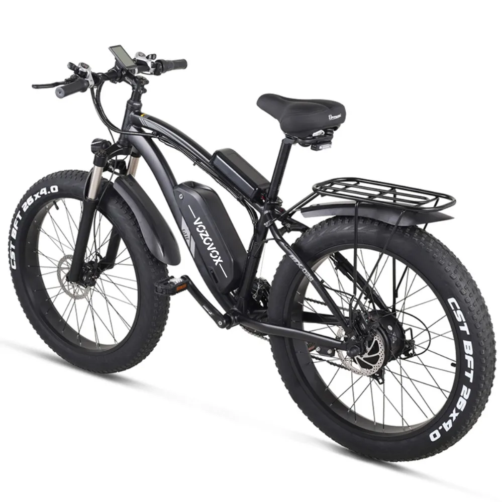 Kaufen VOZCVOX Elektrische Bikes 1000W 48V Off Road 26 ”4,0 Fett Reifen E-Bike Elektrische Mountainbike Mit Zurück Sitz