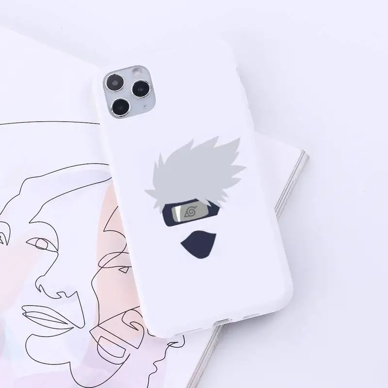

Anime naruto cute kakashi Phone Case Candy Color for iPhone 6 7 8 11 12 s mini pro X XS XR MAX Plus