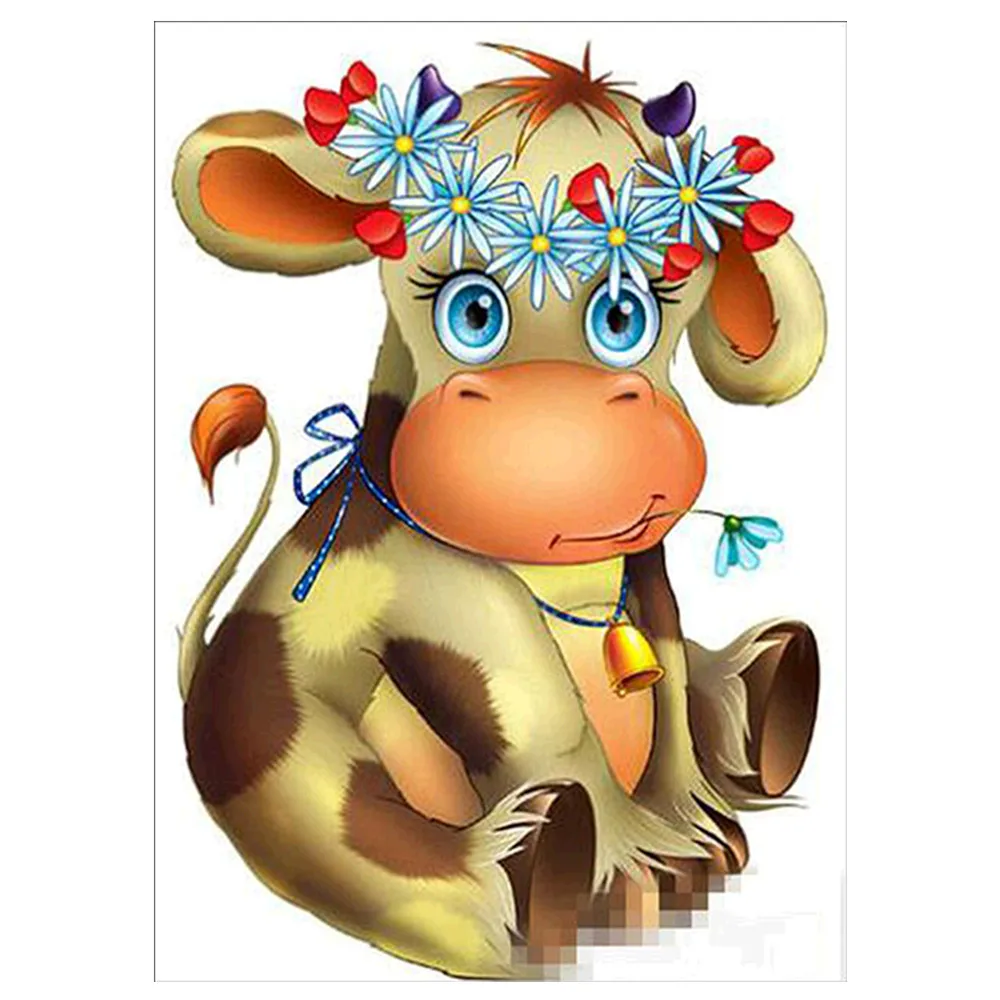 Алмазная 5D живопись полный алмаз новый продукт мультяшное животное корова
