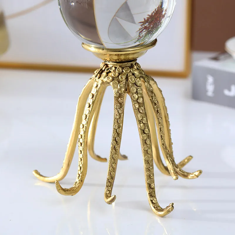 Статуя Морская жизнь в форме осьминога Золотая медная статуя аксессуары для