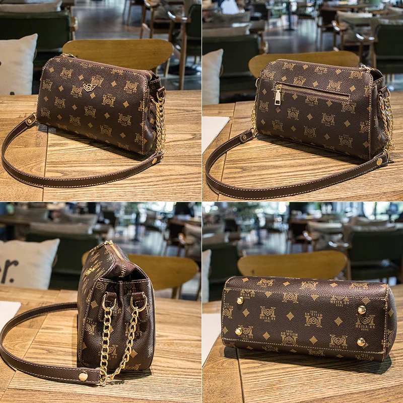 

Classical Geometric Prints One Shoulder Bag for Female Luxury Brand Women Handbags High Quality Genuine Leather Handbags Speedy