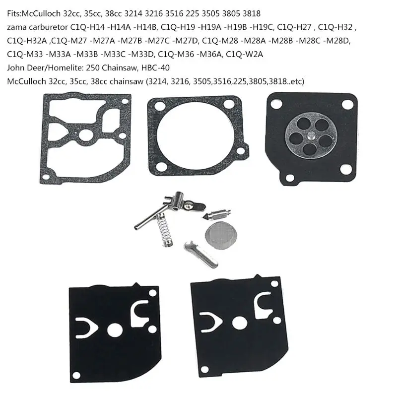 

Carburetor Carb Repair Kit Gasket for Zama RB-39 Homelite 250 McCulloch 38cc 35cc 32cc Chainsaw