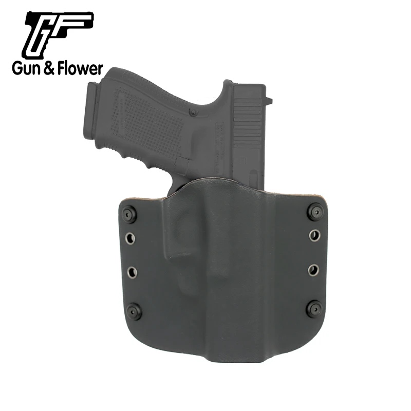 Пистолет с цветочным рисунком Glock 19/23/32 OWB сокрытие Kydex кобура Кожаные Двойные