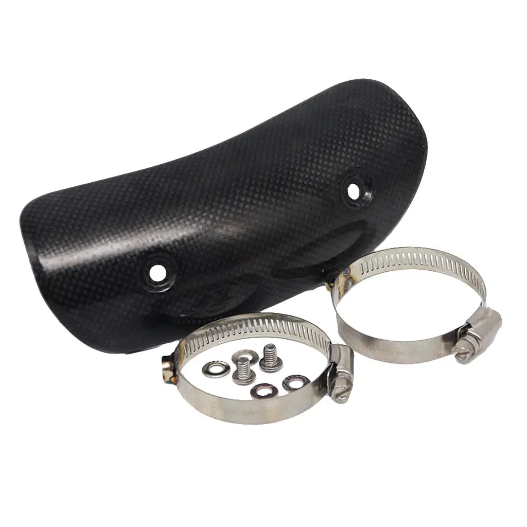 

Motorcycle Motorbike Exhaust Muffler Pipe Shield Cover With Mount Clamp