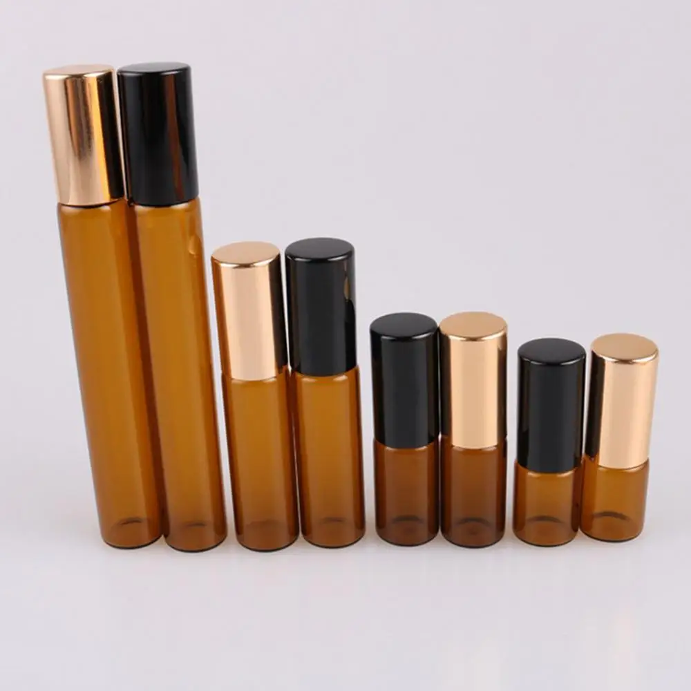 6 шт Янтарный Стекло бутылка с роликом мяча Эфирное Масла Накручивающийся