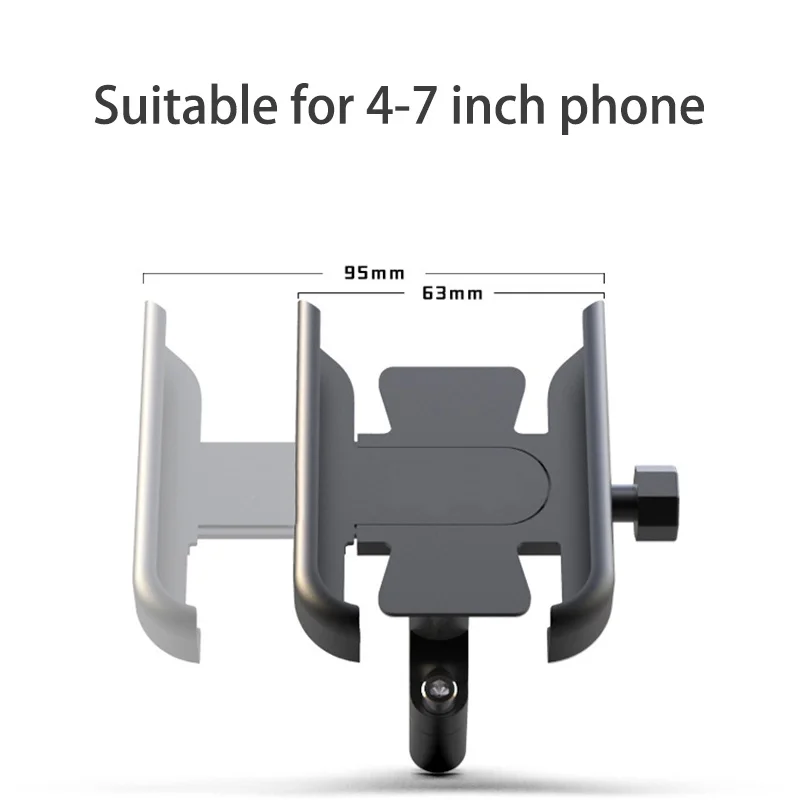 

Bicycle Motorcycle Phone Holder 360 Rotation Aluminum Alloy Holder for 4-7 inch Smartphone GPS 20-30mm Handlebar Mount