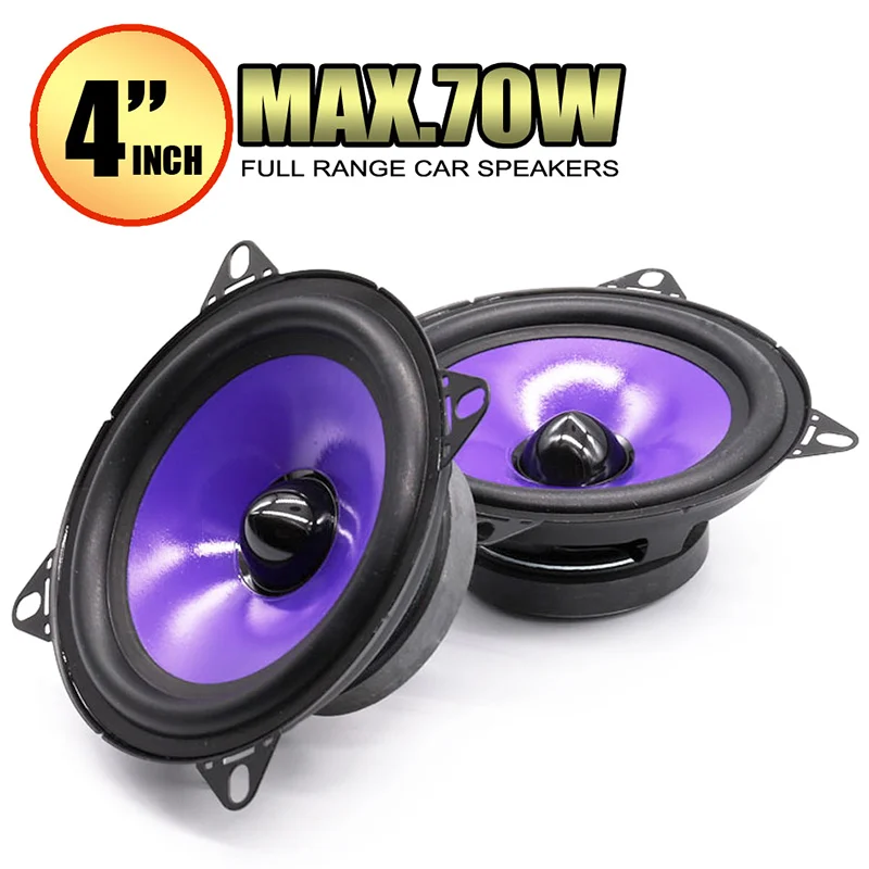 

2pcs 4 Inch 70W Full Range Frequency Car Audio Speaker Heavy Mid-bass Ultra-thin Modified Loudspeaker for Car Automobiles