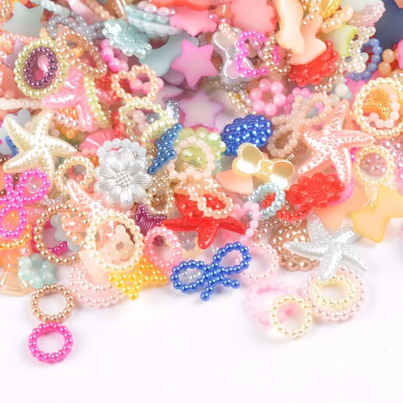 mix 50pcs 20-200 шт Смешанные Круглые Резиновые Кабошоны с плоской задней частью, украшения для скрапбукинга, рукоделие для шитья, детские головные уборы YK0729 - Цвет: mix 50pcs