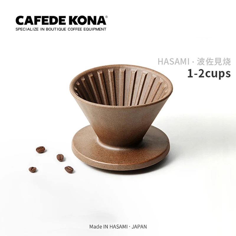 Cafetera de piedra arenisca de arcilla HASAMI, gotero con filtro V60, taza hecha a mano, cafetera de 1 a 2 tazas, hecha en Jap&oacute;n-0