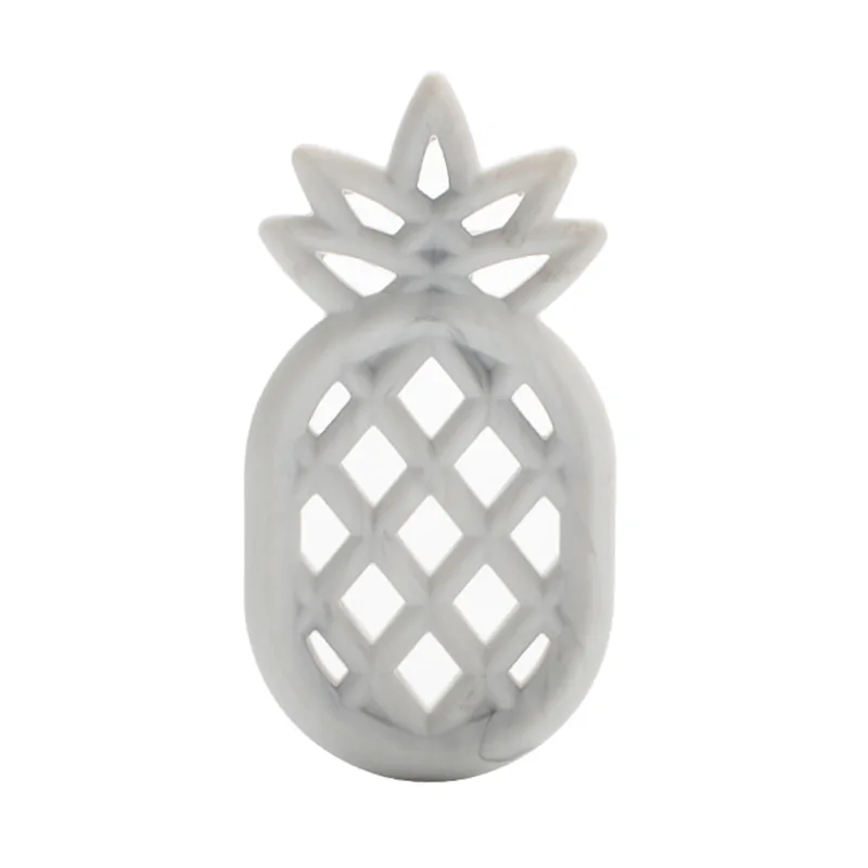 marble LOFCA 1 шт., ананас, силиконовый Прорезыватель для зубов, мягкие силиконовые бусины для кормления, BPA, не содержит пищевые игрушки, успокаивающие Прорезывание Зубов, детские игрушки - Цвет: marble