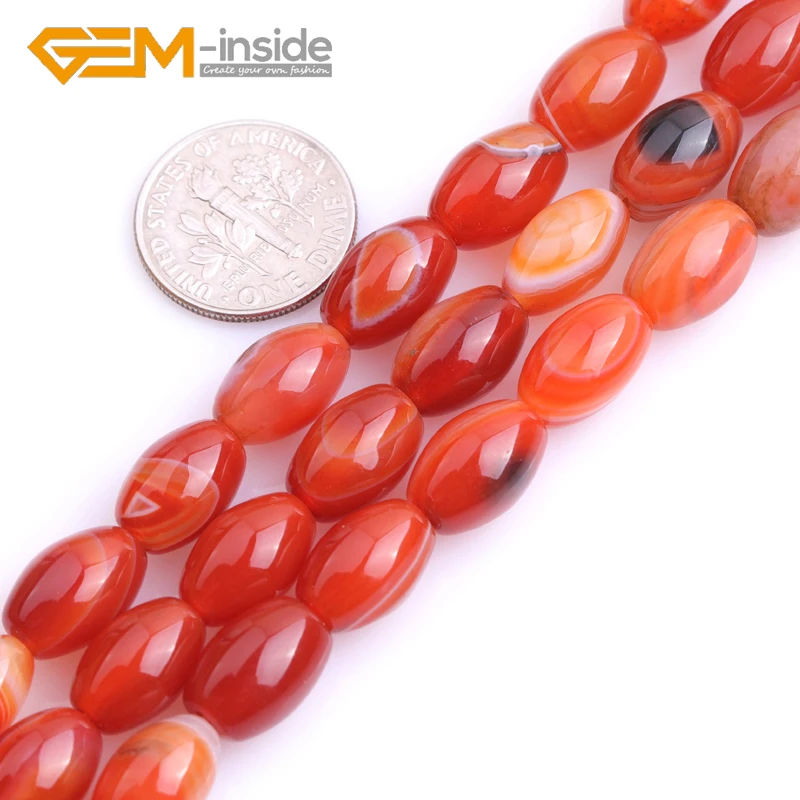 Olivary формы Sardonyx сердолика бусины натуральный камень Бусины DIY россыпью для