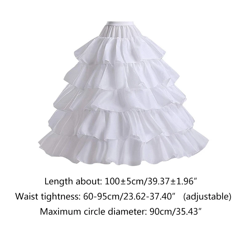 

Women Lolita White Tulle Petticoat Skirt Sweet Moon Star Fringe Tassel Hem Adjustable 2 Hoops Underskirt Prom Crinoline