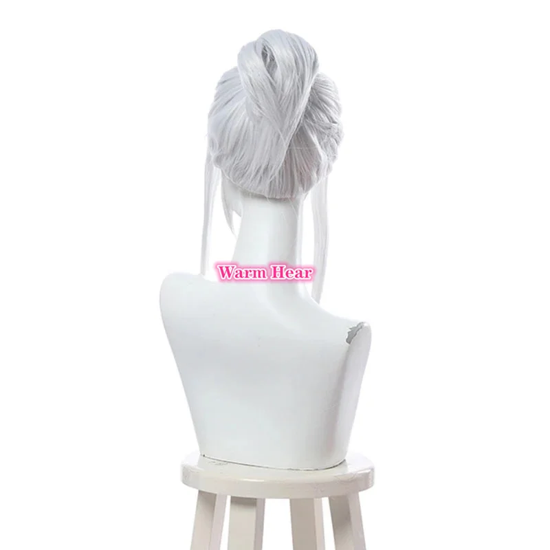 Парик для косплея Game Valorant Viper короткие прямые черные серебристые и белые