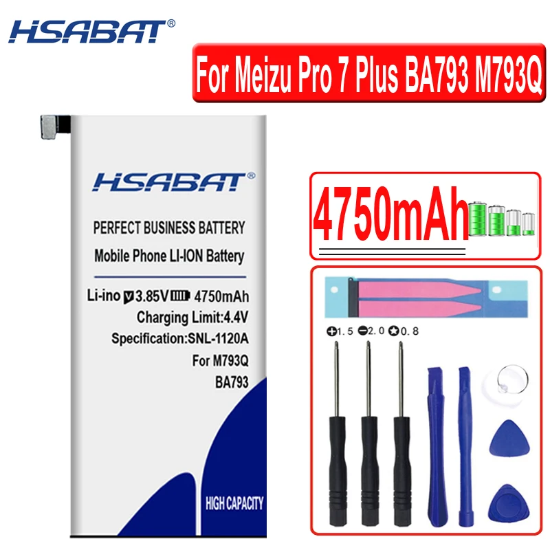 Аккумулятор HSABAT BA793 емкостью 4750 мАч для Meizu Pro 7 Plus BA793 M793Q M793M M793H