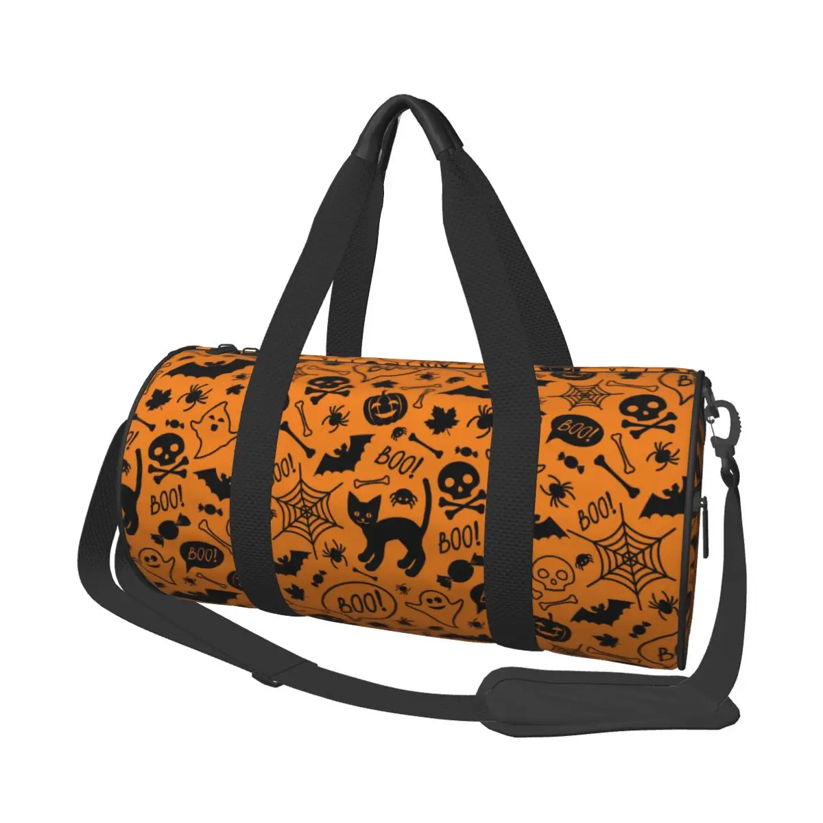

Travel Bag Large Capacity Luggage Duffle Bag Cat Pumpkins Skulls Bats Element Leisure Handbag Shoulder Bag Overnight Weekend Bag