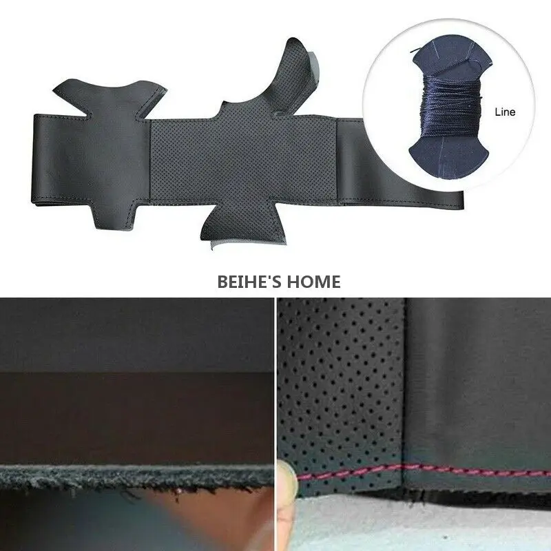 

Hand Sewing Black leather Car Steering Cover Leather for BMW 530i E60 E63 E64