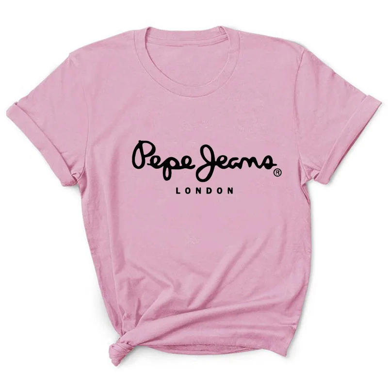 

Letter-printed Short-sleeved Round Neck T-shirt Leisure Joker Fashion Tops White Yellow Loose Tees for Summer Women 2021