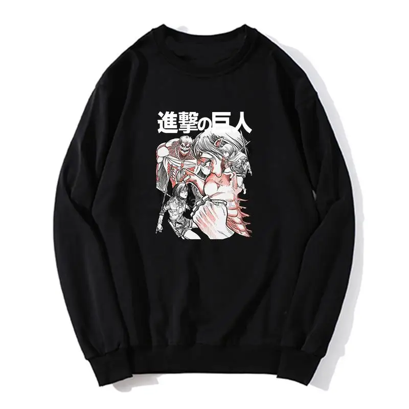 

Giant Killer Black hoodie Attack On Titan Homme Anime Men Fleece Sweatshirt Unisex Hoodies Sweater Streetwear