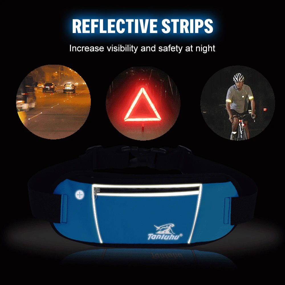 Reflective Running Belt Bag Waist Bags Lightweight Bum Cell Phone Holder Purse Fanny Pack For Marathon Gym Fitness | Спорт и