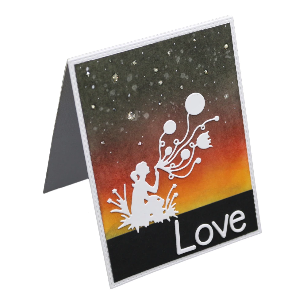 Девушка цветок металлические режущие штампы Скрапбукинг DIY углеродный острый