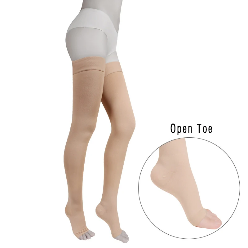 Beige-Open Toe IDEALSLIM 23-32mmHg медицинские обтягивающие чулки для женщин выпускное давление для варикозного расширения вен длиной до лодыжки - Цвет: Beige-Open Toe