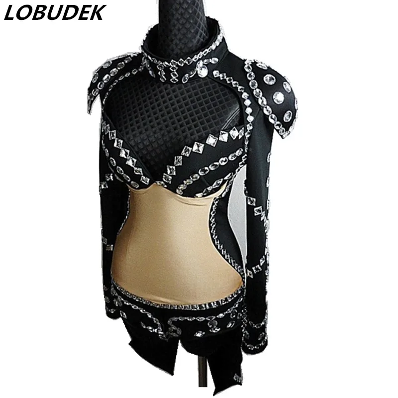 Блестящие стразы красная черная ласточка Женская танцевальная одежда для