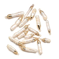 natural freshwater pearl pendants column shape pendants for jewelry making diy accessories fit necklaces enamel charms 8x35mm