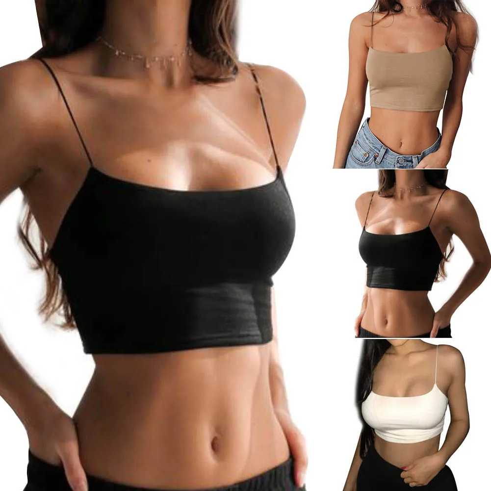 

Newly Summer Women Sexy Camisole Backless Crop Top Bra Vest Bralette Strappy Tank Tops DO99