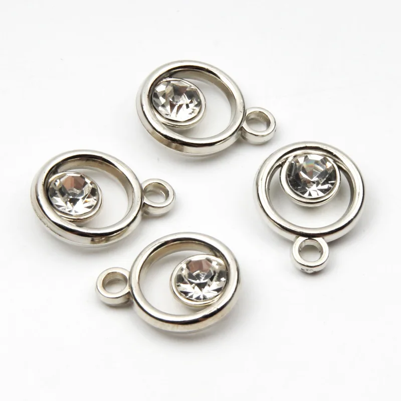Silver 12x15mm 50 шт. золотые серебряные бусины акриловые подвески для сверла Подвески для изготовления ювелирных изделий браслет ожерелье кулон аксессуары - Окраска металла: Silver 12x15mm