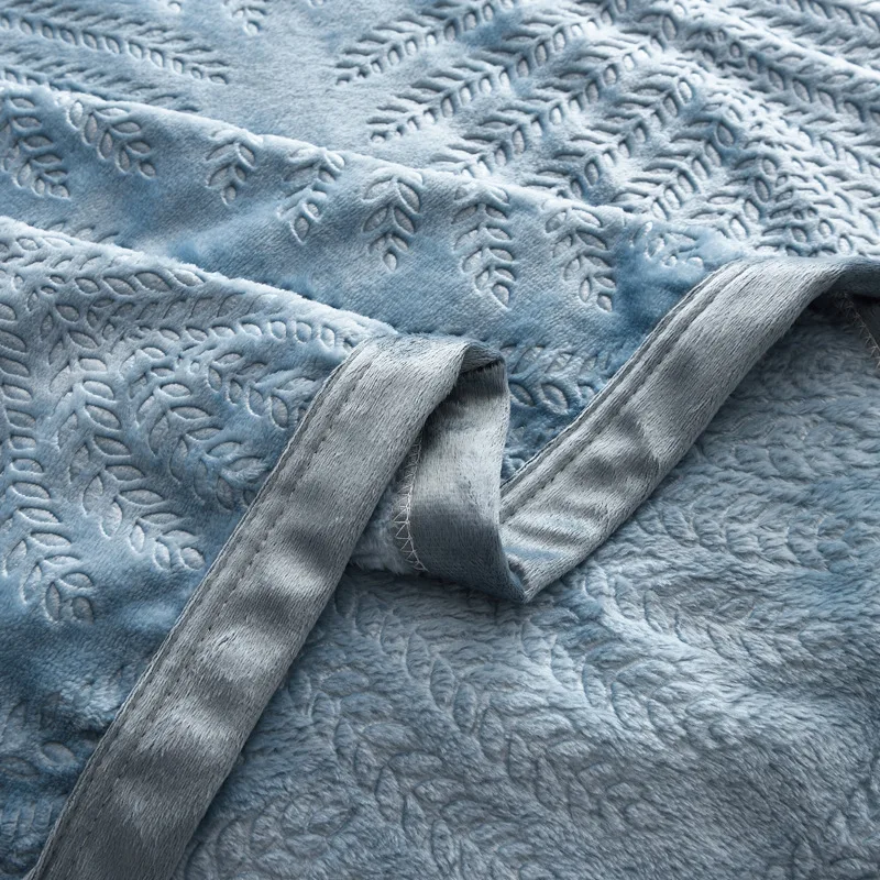 Однотонное одеяло с тиснением зимнее Фланелевое покрывало парное флисовое