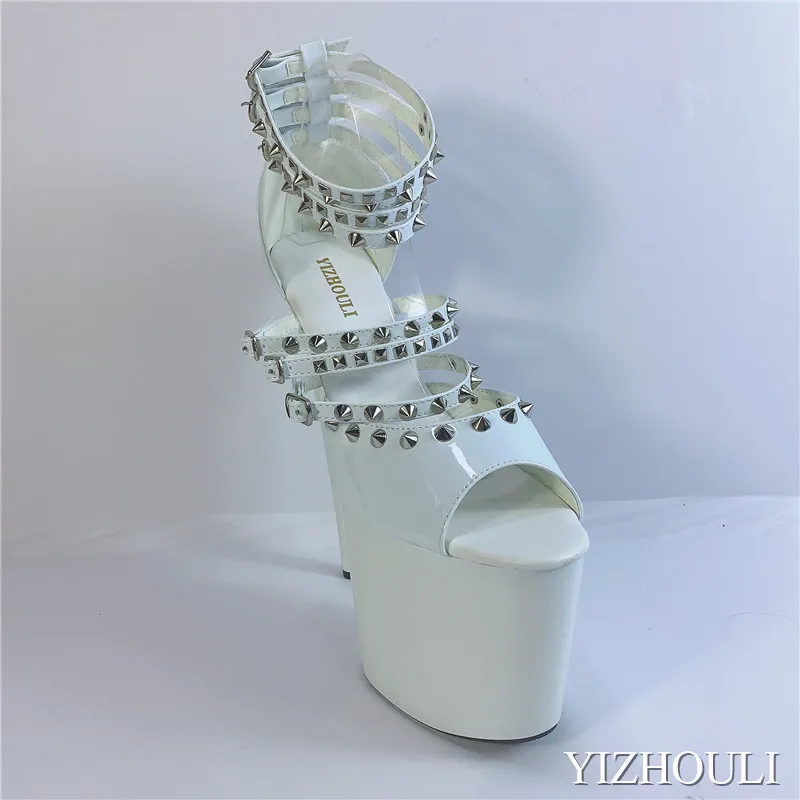 Сандалии с заклепками для танцев на тонком высоком каблуке 20 см 8 дюймов | Спорт и