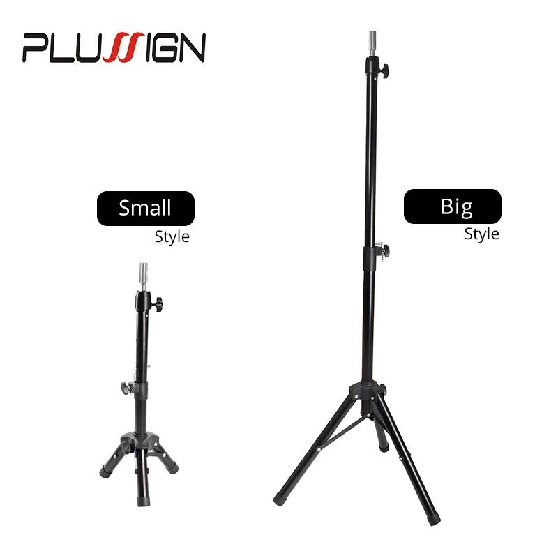 Plussign Mannequin Head Wig Stand Black Strong Wig Tripod  For Hairdressing Training Salon Tools