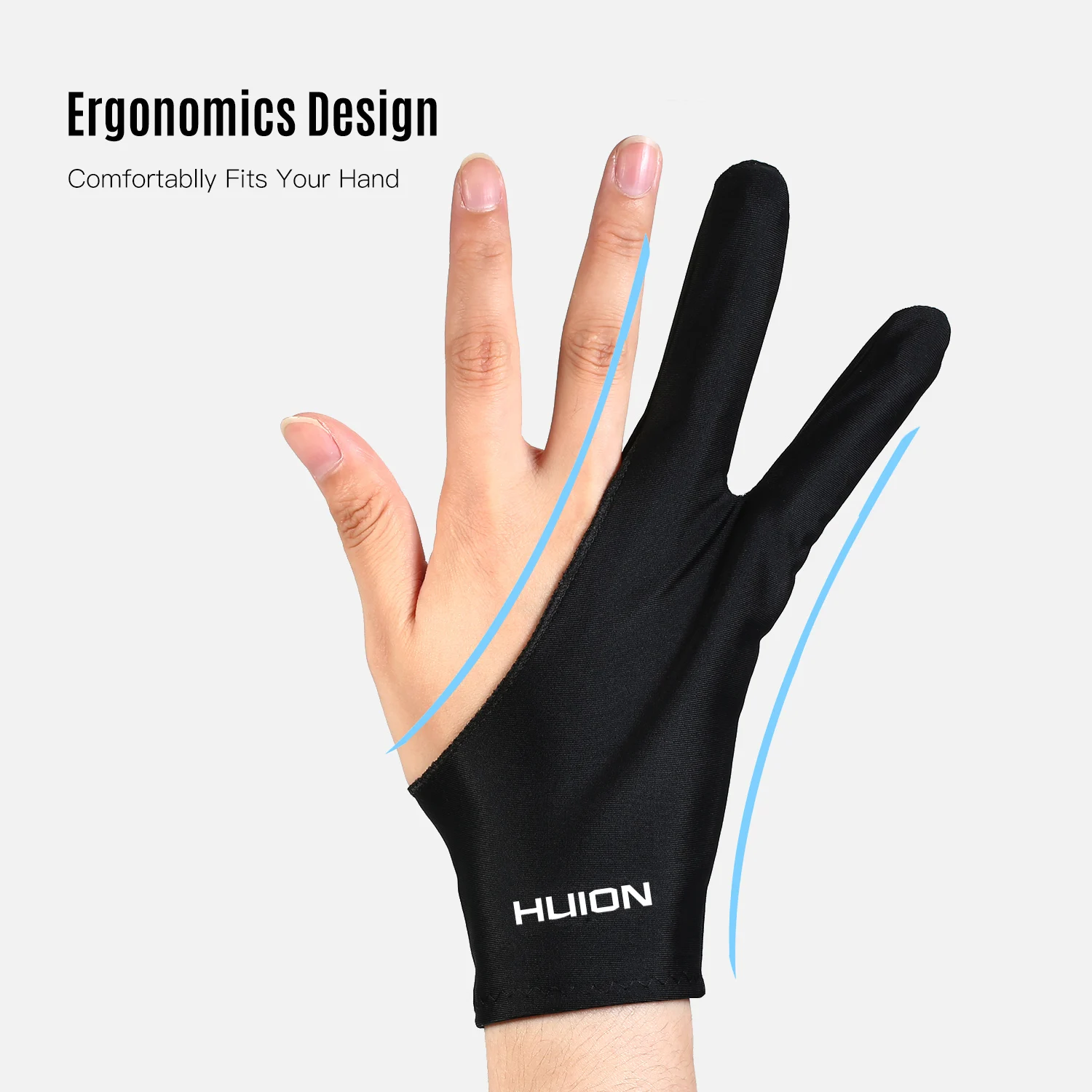 Перчатка для рисования Huion GL200 с двумя пальцами свободного размера перчатка на