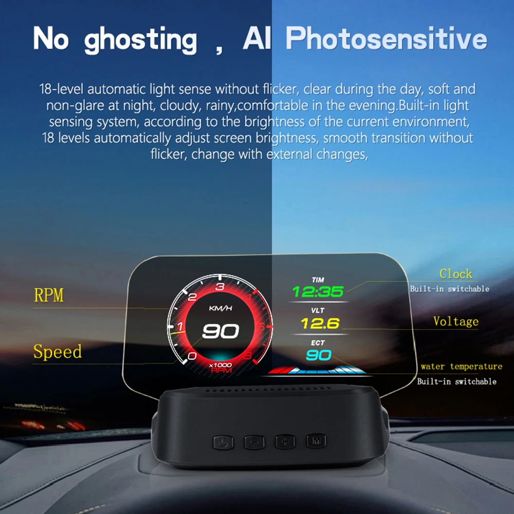Новый автомобильный HUD Дисплей OBD + GPS Head Up дисплей Спидометр диагностический