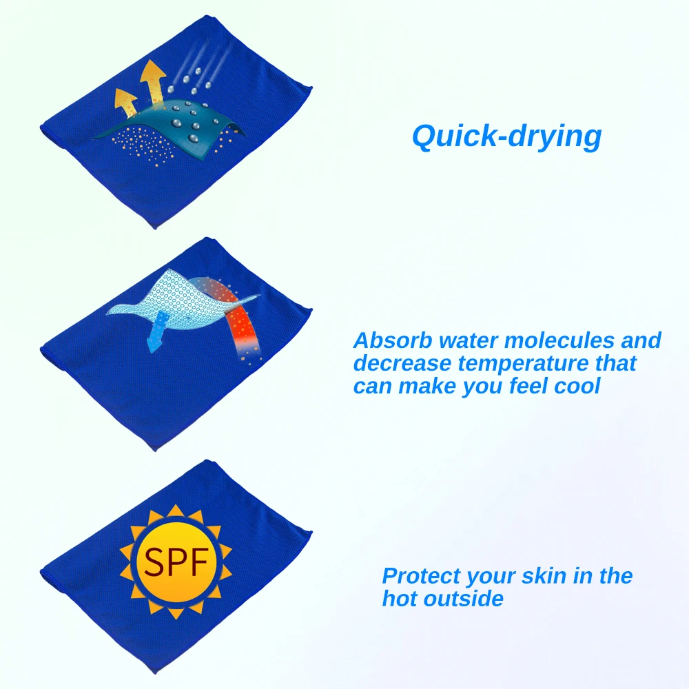 Быстросохнущее охлаждающее полотенце спортивное для активного отдыха кемпинга