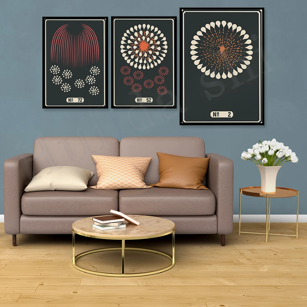 

Black and White and Red Abstract Art 4th of July Fireworks Modern Abstract Posters