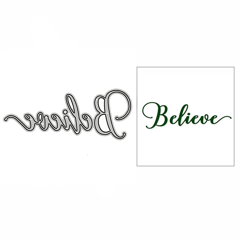 

Believe Artistic Word New Metal Cutting Dies for Scrapbooking Paper Craft and DIY Card Making Embossing Decor No Stamps Set 2021