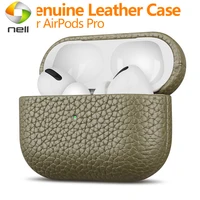 real skin case for airpods pro luxury genuine leather lychee pattern protective cover airpods 3 bluetooth earphone accessory ca