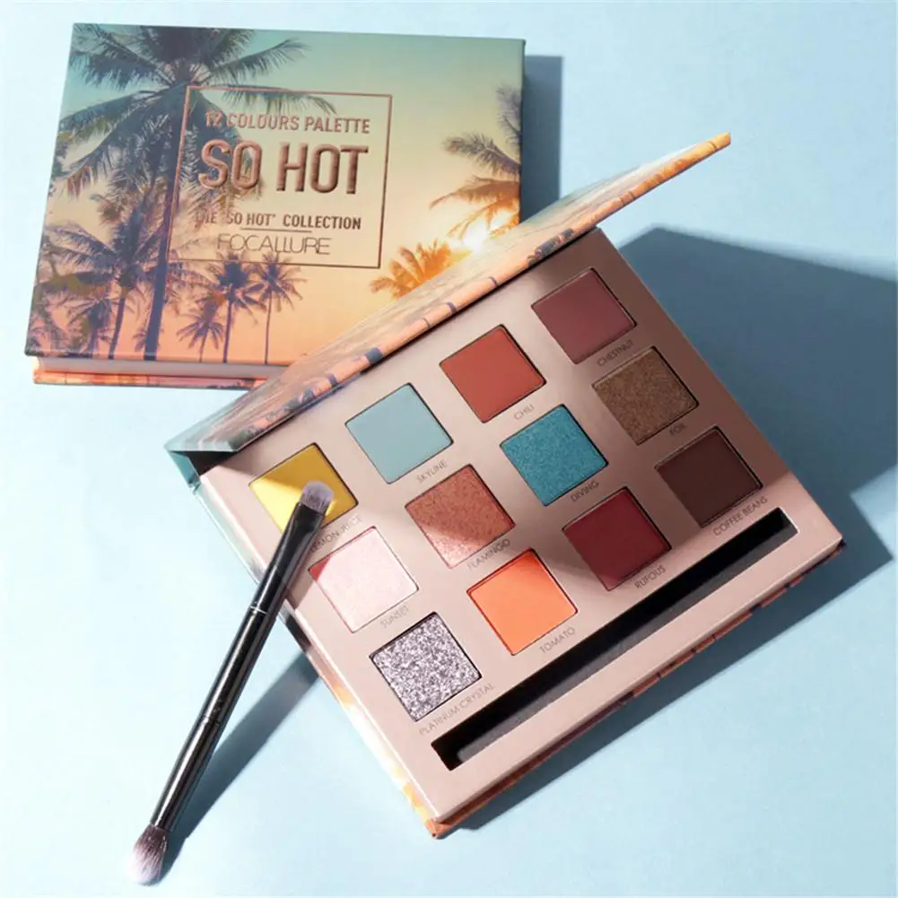 

FOCALLURE New Arrival Charming Eyeshadow 12 Color Palette Make Up Palette Matte Shimmer Pigmented Eye Shadow Powder