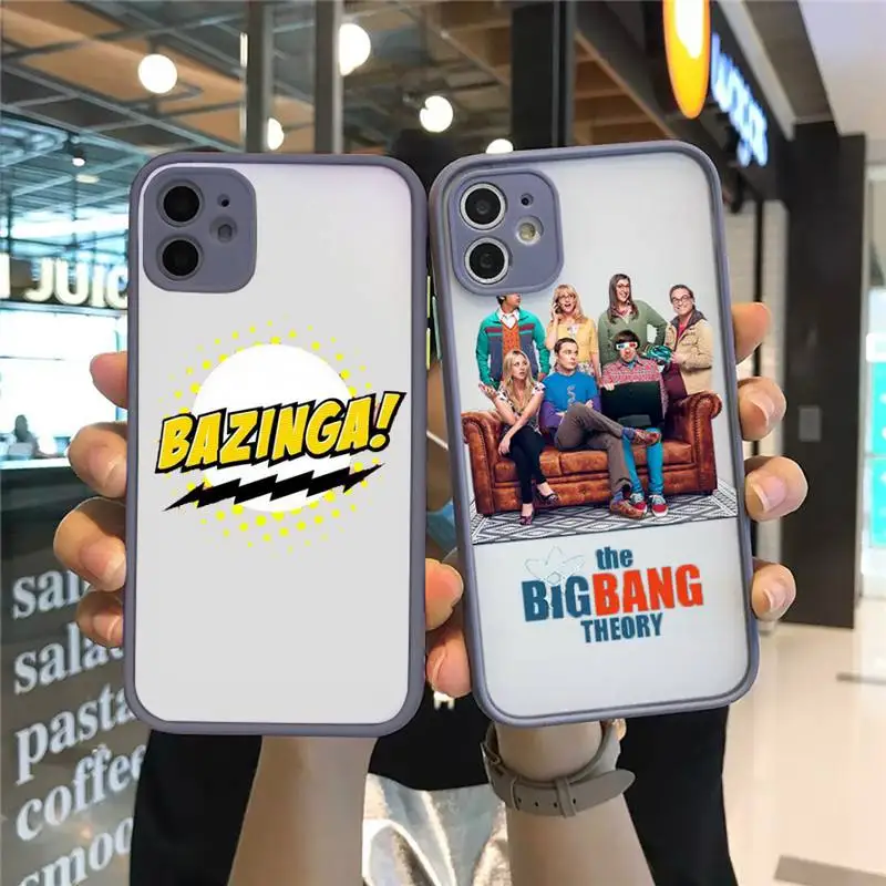 

The Big Bang tv show cartoon Phone Case For iPhone 12 11 Mini Pro XR XS Max 7 8 Plus X Matte transparent Gray Cover