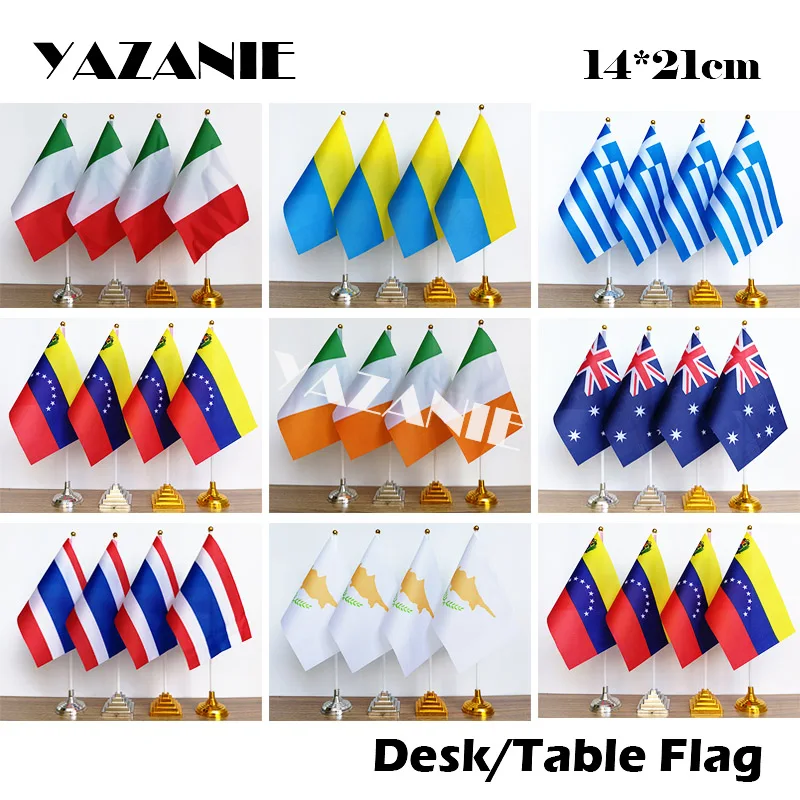 YAZANIE 14х21 см 4 шт. Италия Украину Грецию Venezuela Национальный настольный флаг Ireland
