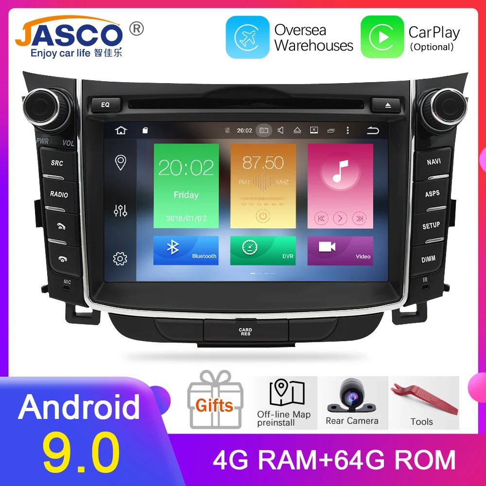 4 ГБ Android 9,0 автомобильный стерео dvd-плеер gps ГЛОНАСС навигация для hyundai I30 Elantra GT 2012+ видео мультимедиа радио головное устройство