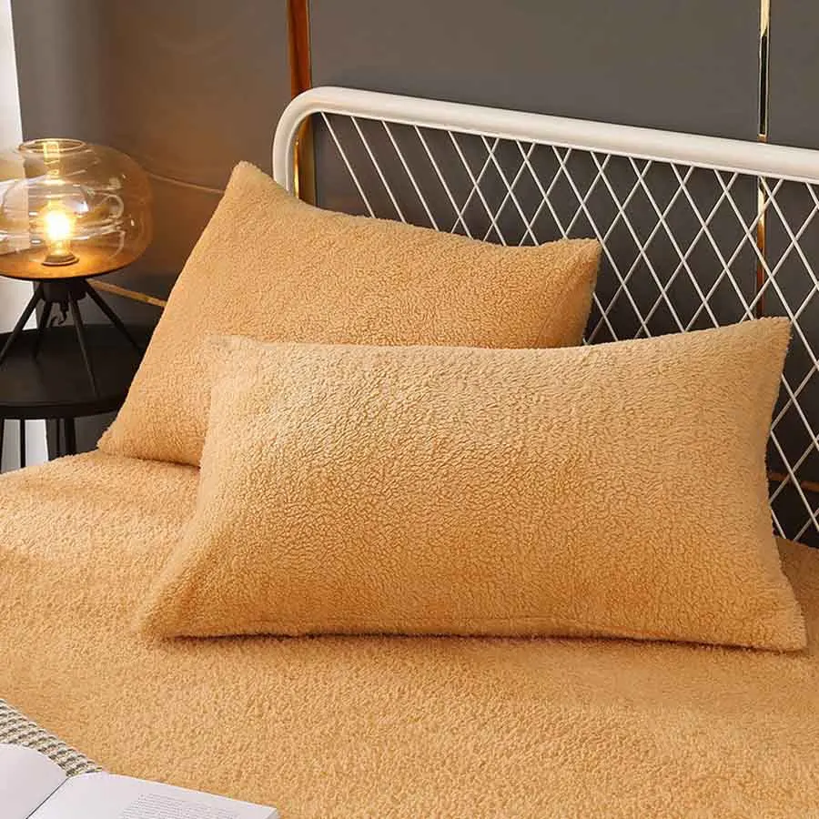 Теплый однотонный наматрасник WOSTAR с эластичной резинкой очень мягкий большого