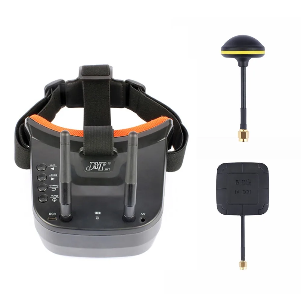 Мини FPV очки с грибной антенной панельная антенна 3 дюйма 480x320 дисплей двойная антенна 5,8G 40CH встроенный 3,7 V для гонок