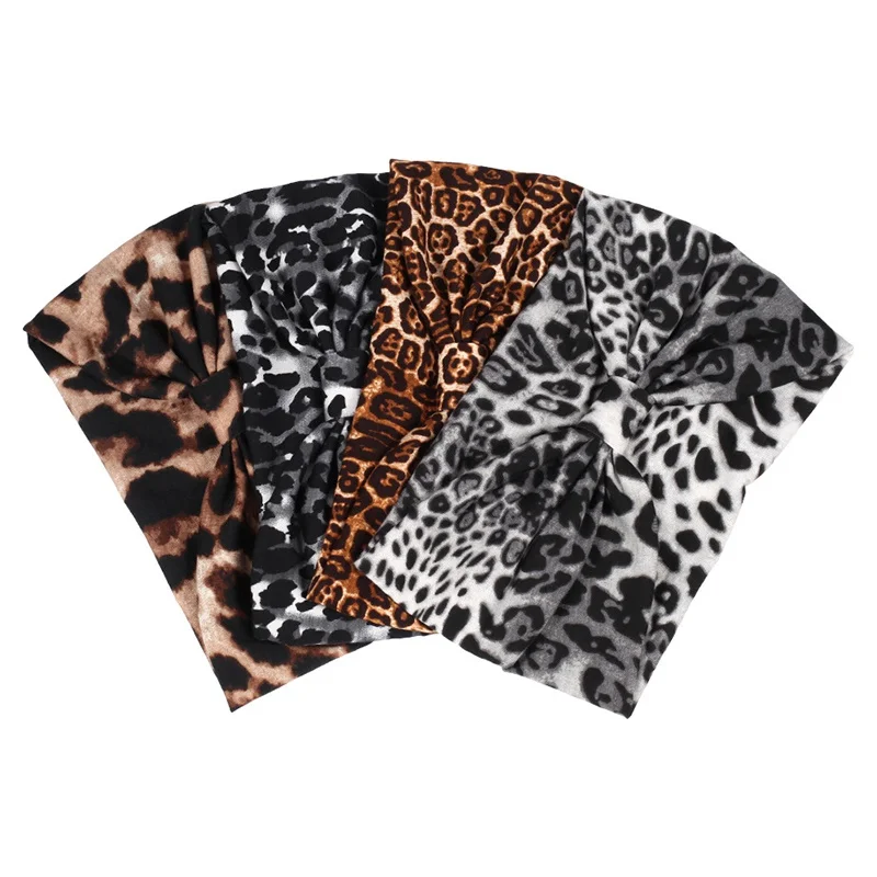 

Europe and America Fashion Women's Leopard-print Wide-brimmed Sweat-absorbent Sports Hair Washing Face Headband Decoratios