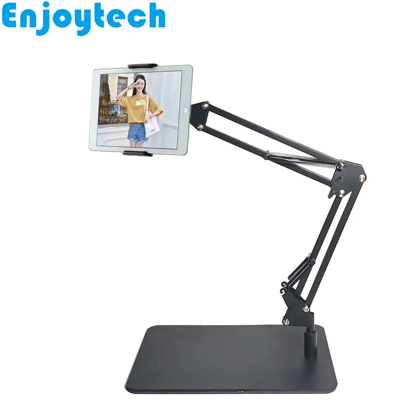 Suporte de Montagem Cantilever com Base de Metal Tripé para Ipad Desktop Ponderada Suportes Suporte Tablets Telefones Celulares