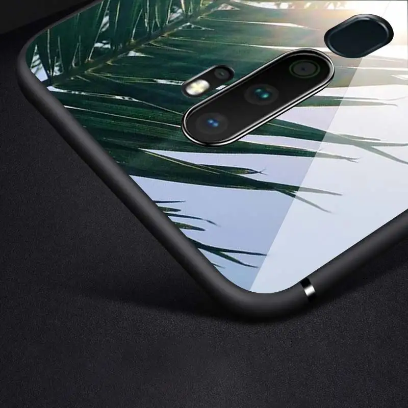 

For OPPO A5 A9 2020 F7 Phone Cover Tropical rain forest flower for OPPO Reno 2 Z 2Z 2F 3 4 Pro 5G Bright Black Phone Case
