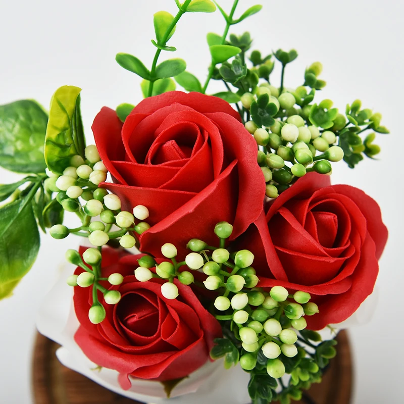 Оптовая продажа 3 цветов Мыло розы в бутылке со светодиодсветильник кой Лучшие