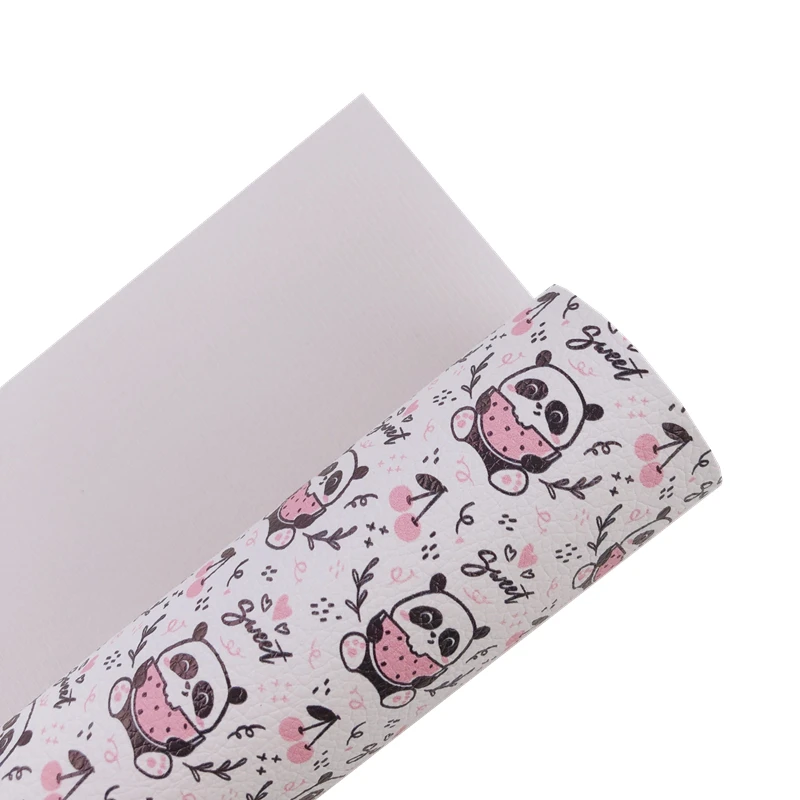 Искусственная кожа 30 х13 см в рулоне с изображением панды для рукоделия лука | Дом